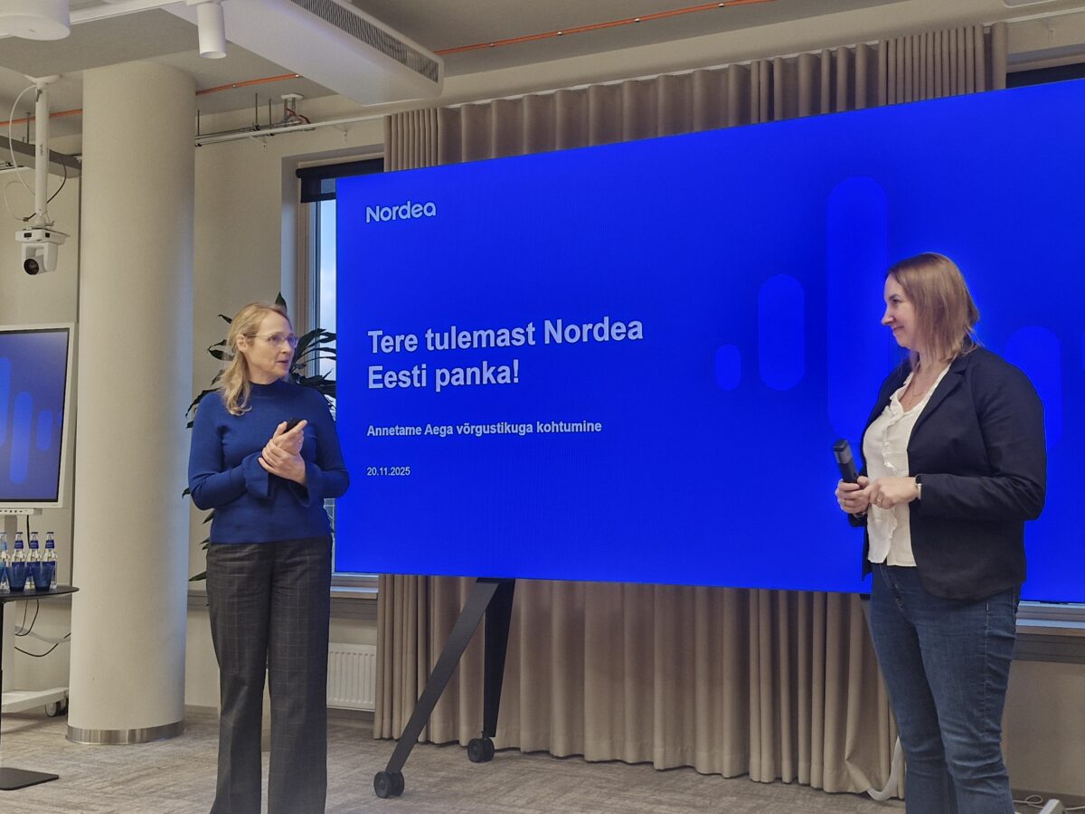 Nordea Eesti tasustamise ja personalipoliitika partner Külli Meier ja vabatahtliku tegevuse eestvedaja Katrin Järvemets. 